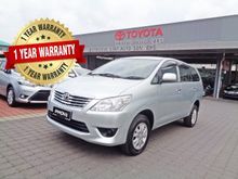 2013 Toyota Innova 2.0 MPV - FREE 1 YEAR WARRANTY + FREE 1 YEAR SERVICE AUTHORIZED BY TOYOTA DEALER