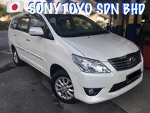 RAYA OFFER ON THE ROAD RM68,800 NOW 2014 Toyota Innova 2.0 G SPEC (AUTO) ONE FOREIGNER OWNER, TIP TOP LIKE NEW, FULL SERVICE RECORD AND ACCIDENT FREE.
