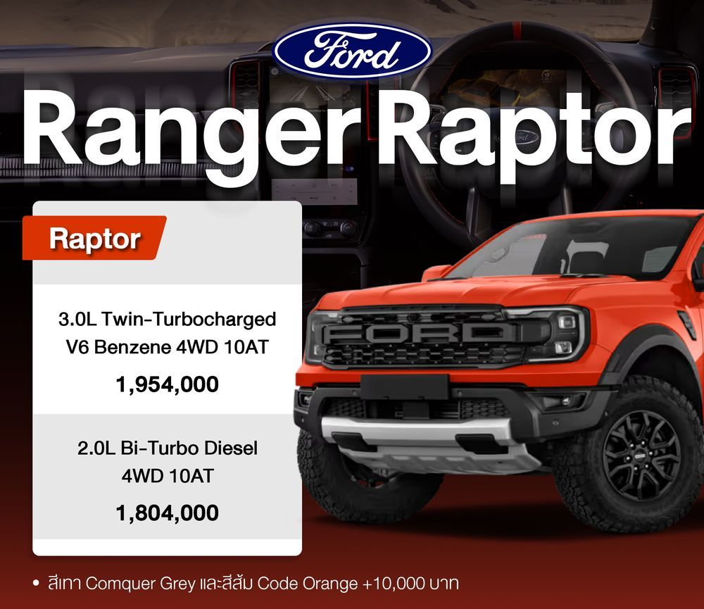 ราคารถกระบะ 4 ประตู raptor