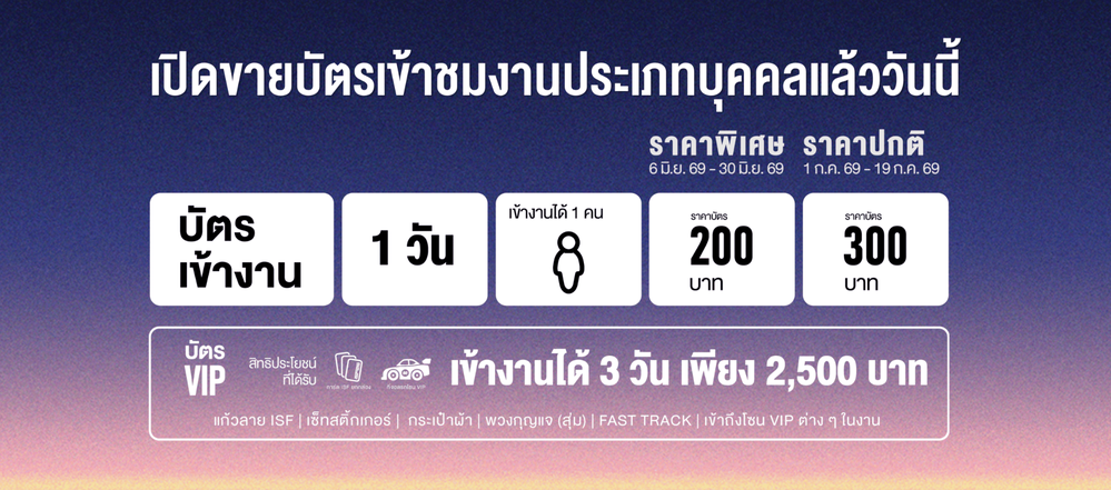 บัตร IMPACT Speed Fest 2026 ราคา