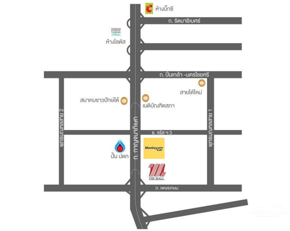 มังกี้ คาร์ แผนที่