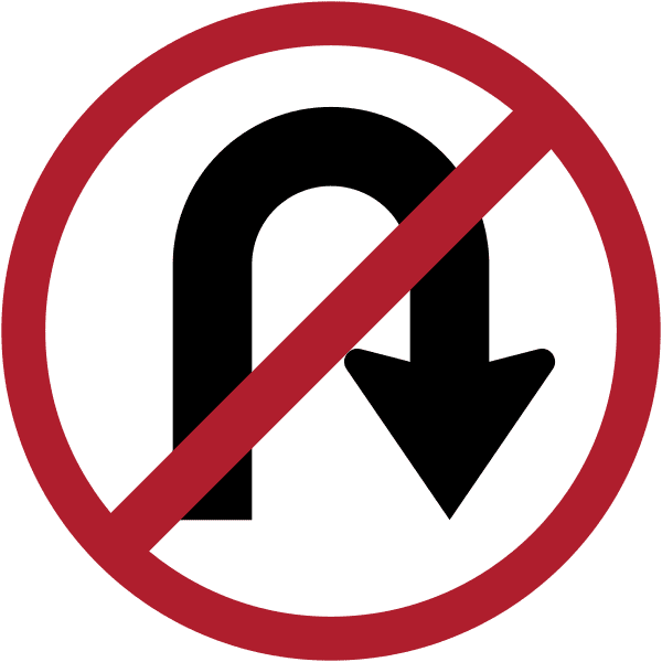 ห้ามกลับรถไปทางขวา เครื่องหมาย