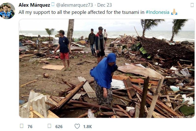 Alex Marquez Tsunami Selat Sunda Indonesia 2018